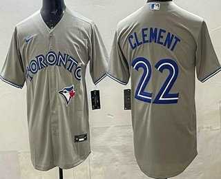 Men%27s Toronto Blue Jays #22 Ernie Clement Gray Cool Base Jersey