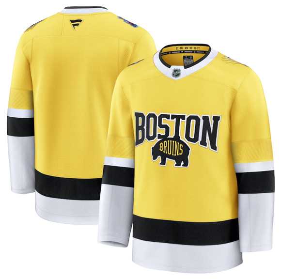 Men%27s Boston Bruins Blank Gold 2026 Stadium Series Stitched Jersey Dzhi