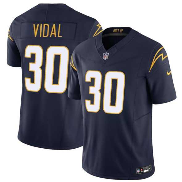 Men%27s Los Angeles Chargers #30 Kimani Vidal Navy 2025 F.U.S.E. Alternate Vapor Limited Stitched Jersey Dzhi