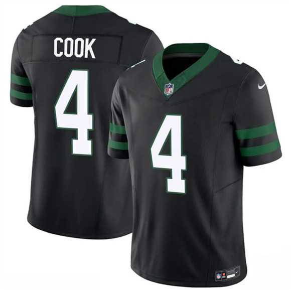 Men%27s New York Jets #4 Brady Cook Black 2025 F.U.S.E. Vapor Untouchable Limited Stitched Jersey Dzhi