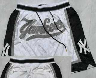 Men%27s New York Yankees White Just Don Shorts