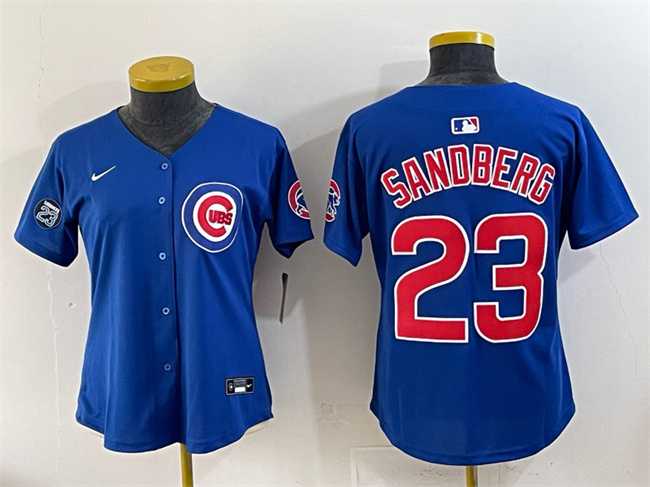 Youth Chicago Cubs #23 Ryne Sandberg Royal %27Ryne Sandberg Tribute%27 Vapor Limited V2 Stitched Jersey