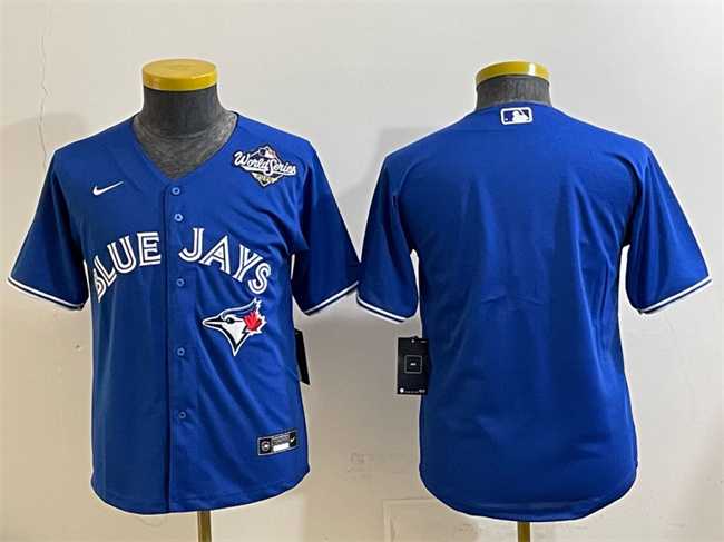 Youth Toronto Blue Jays Blank Royal 2025 World Series Cool Base Stitched Jersey