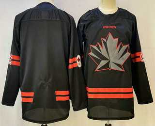 Men%27s Canada Hockey Blank Black Stitched Jersey