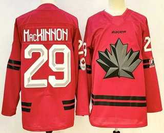 Men%27s Canada Hockey #29 Nathan MacKinnon Red Stitched Jersey