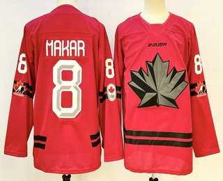 Men%27s Canada Hockey #8 Cale Makar Red Stitched Jersey