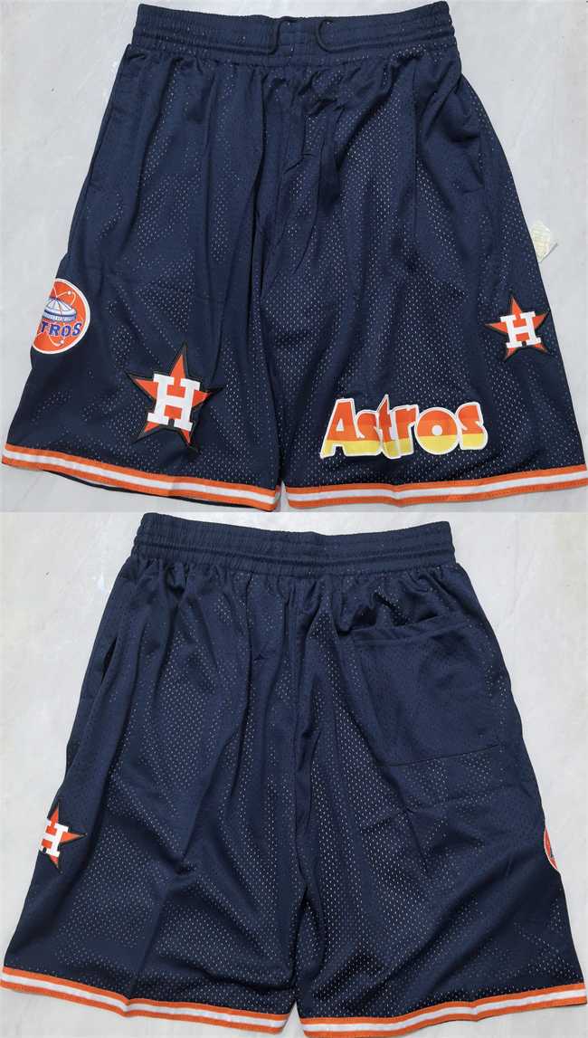 Men%27s Houston Astros Navy Shorts(Run Small)