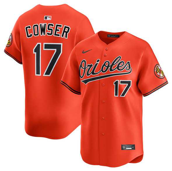 Men%27s Baltimore Orioles #17 Colton Cowser Orange 2025 2nd Alternate Limited Stitched Baseball Jersey Dzhi