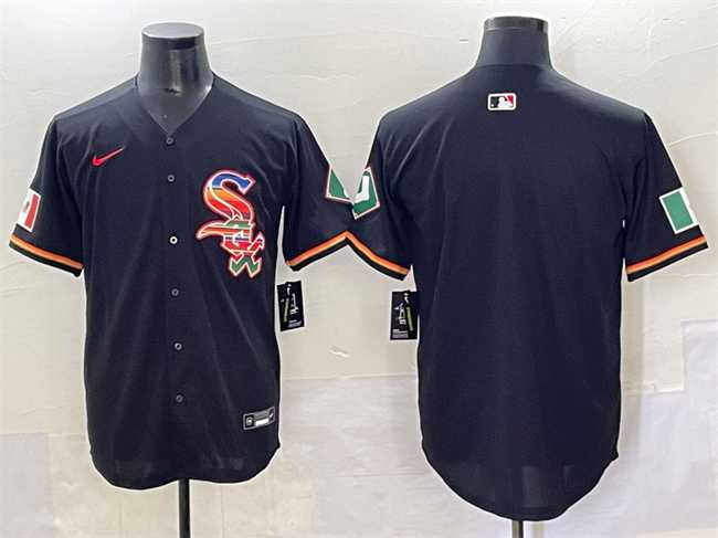 Men%27s Chicago White Sox Blank Black Mexico Limited Stitched Jersey