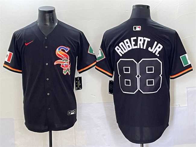 Men%27s Chicago White Sox #88 Luis Robert Jr. Black Mexico Limited Stitched Baseball Jersey