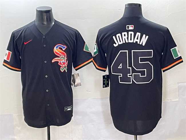 Men%27s Chicago White Sox #45 Michael Jordan Black Mexico Limited Stitched Baseball Jersey