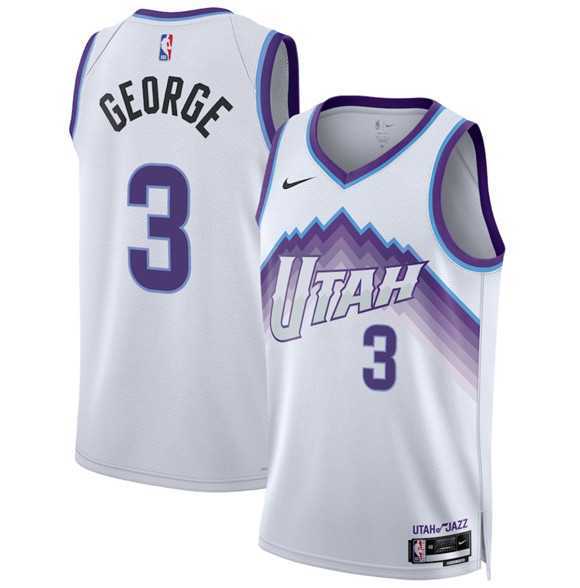 Men%27s Utah Jazz #3 Keyonte George White 2025 Association Edition Stitched Jersey Dzhi