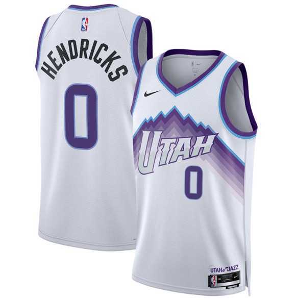 Men%27s Utah Jazz #0 Taylor Hendricks White 2025 Association Edition Stitched Jersey Dzhi