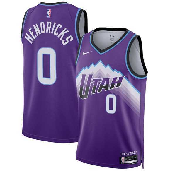 Men%27s Utah Jazz #0 Taylor Hendricks Purple 2025 Icon Edition Stitched Jersey Dzhi