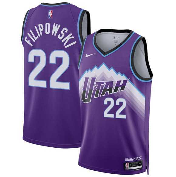 Men%27s Utah Jazz #22 Kyle Filipowski Purple 2025 Icon Edition Stitched Jersey Dzhi