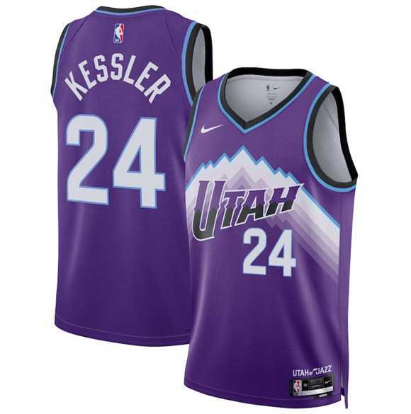 Men%27s Utah Jazz #24 Walker Kessler Purple 2025 Icon Edition Stitched Jersey Dzhi