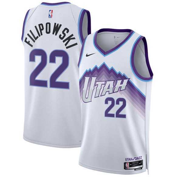 Men%27s Utah Jazz #22 Kyle Filipowski White 2025 Association Edition Stitched Jersey Dzhi