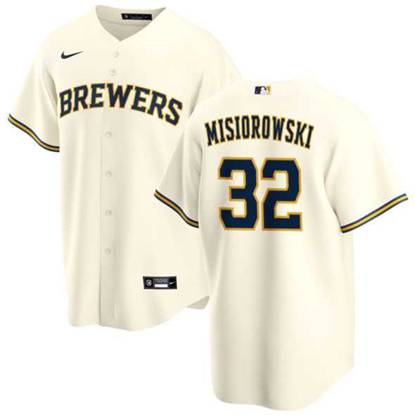 Men%27s Milwaukee Brewers #32 Jacob Misiorowski Cream 2025 Stitched Baseball Jersey Dzhi
