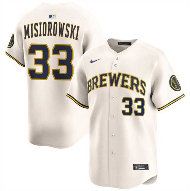 Men%27s Milwaukee Brewers #33 Jacob Misiorowski Cream 2025 Limited Stitched Baseball Jersey Dzhi