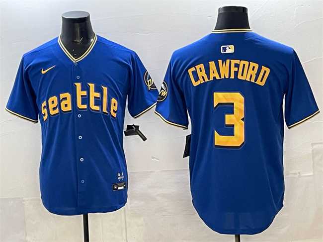 Men%27s Seattle Mariners #3 Cal Raleigh Royal 2025 Limited Stitched jersey