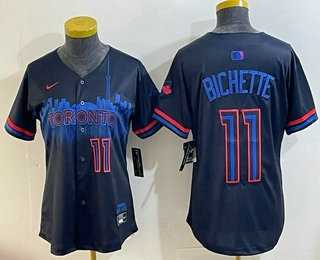 Women%27s Toronto Blue Jays #11 Bo Bichette Black 2024 City Connect Limited Jersey