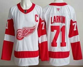 Men%27s Detroit Red Wings #71 Dylan Larkin White Authentic Jersey