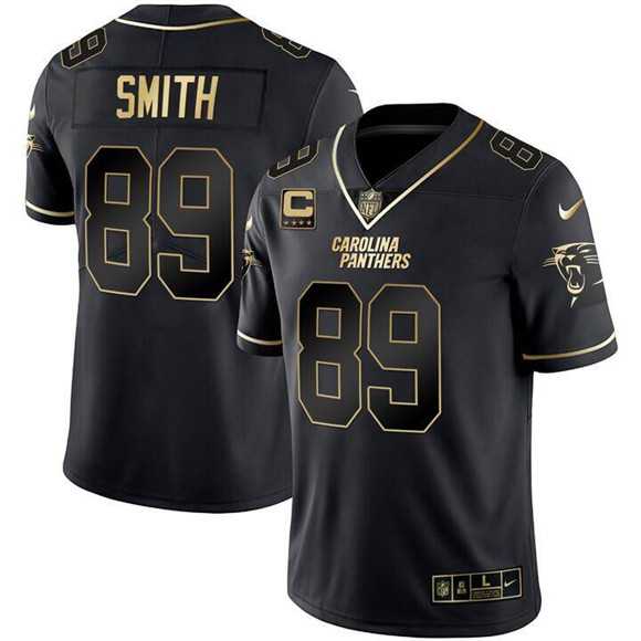 Men%27s Carolina Panthers #89 Steve Smith Black Gold With 4-Star C Patch Vapor Limited Stitched Jersey Dyin