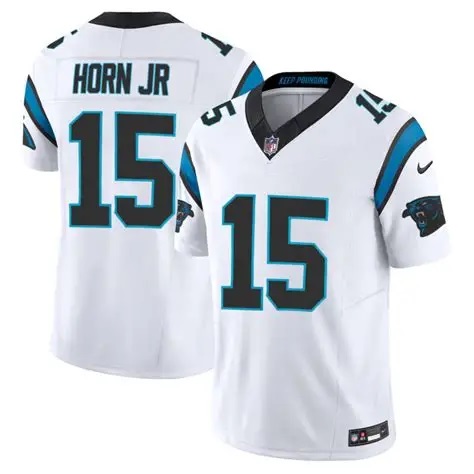 Men%27s Carolina Panthers #15 Jimmy Horn Jr White 2025 F.U.S.E. Vapor Untouchable Limited Stitched Jersey Dzhi