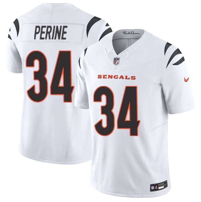 Men%27s Cincinnati Bengals #34 Samaje Perine White 2025 F.U.S.E. Vapor Untouchable Limited Stitched Jersey Dzhi