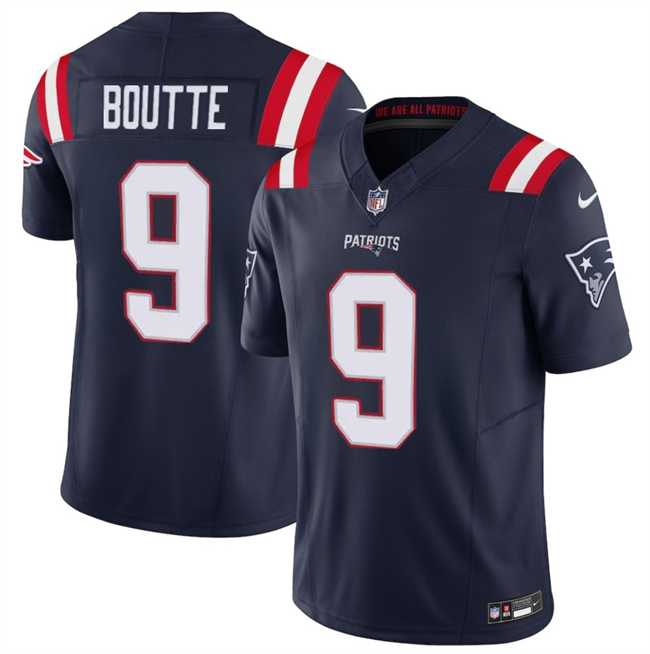 Men%27s New England Patriots #9 Kayshon Boutte Navy 2025 F.U.S.E. Vapor Limited Stitched Jersey Dzhi