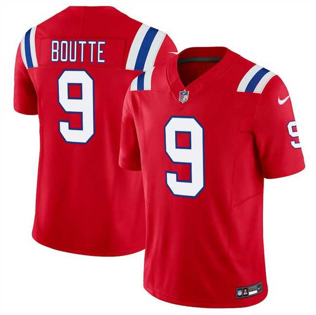 Men%27s New England Patriots #9 Kayshon Boutte Red 2025 F.U.S.E. Vapor Limited Stitched Jersey Dzhi