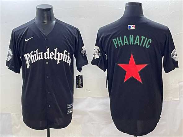 Men%27s Philadelphia Phillies Black Gothic Phanatic Vapor Limited Stitched Jersey