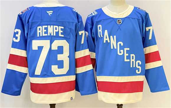 Men%27s New York Rangers #73 Matt Rempe Blue 2025 Stitched Jersey