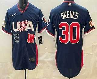 Men%27s USA Undefeated #30 Paul Skenes Navy 2026 World Baseball Classic Cool Base Jersey