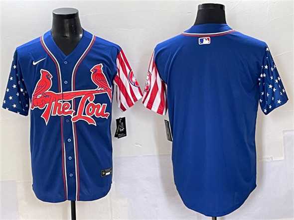 Men%27s St. Louis Cardinals Blank Royal Independence Day Vapor Premier Limited Stitched Baseball Jersey