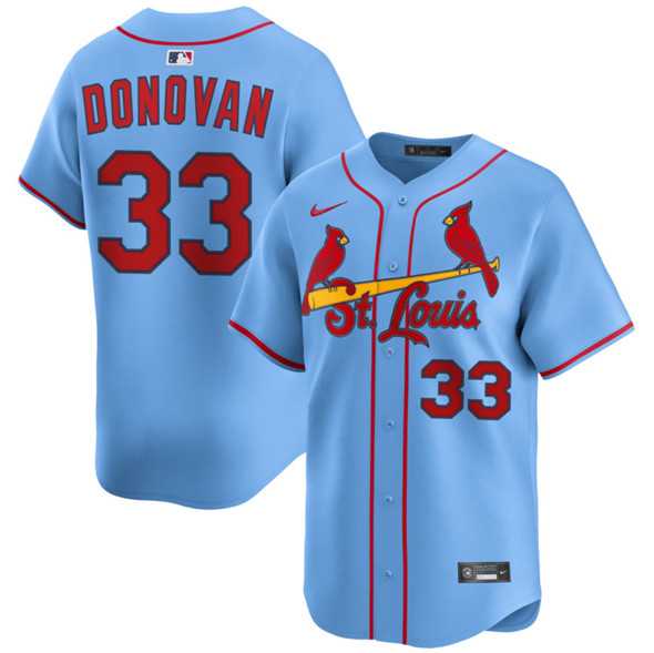 Men%27s St. Louis Cardinals #33 Brendan Donovan Blue Alternate Limited Stitched Baseball Jersey Dzhi