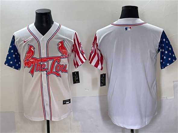 Men%27s St. Louis Cardinals Blank White Independence Day Vapor Premier Limited Stitched Baseball Jersey
