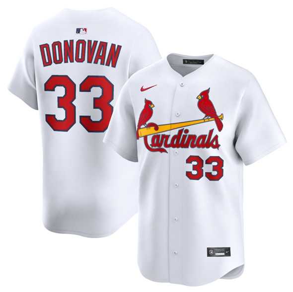 Men%27s St. Louis Cardinals #33 Brendan Donovan White Home Limited Stitched Baseball Jersey Dzhi