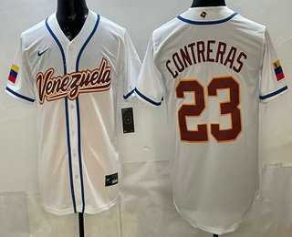 Men%27s Venezuela #23 William Contreras White 2026 World Baseball Classic Cool Base Jersey