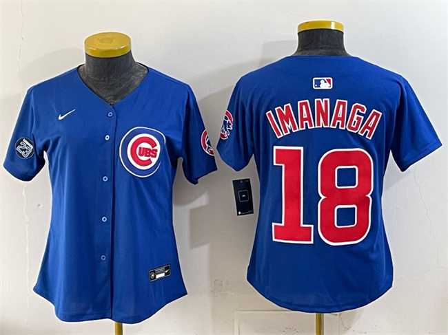 Women%27s Chicago Cubs #18 Shota Imanaga Royal %27Ryne Sandberg Tribute%27 Vapor Limited V2 Stitched Jersey