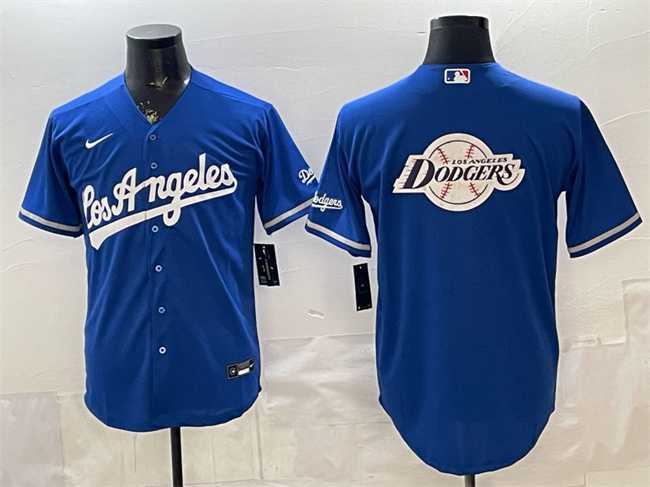Men%27s Los Angeles Dodgers Team Big Logo Royal Alternate Stadium Stitched Jerseys Dzhi