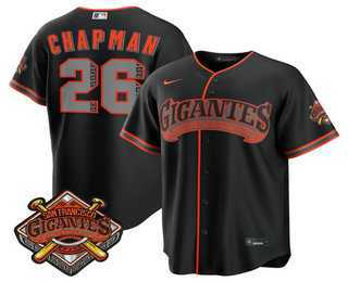 Men%27s San Francisco Giants #26 Matt Chapman Black 2026 Alternate Stadium Stitched Jersey Dzhi