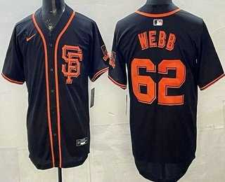 Men%27s San Francisco Giants #62 Logan Webb Black Limited Jersey Dzhi