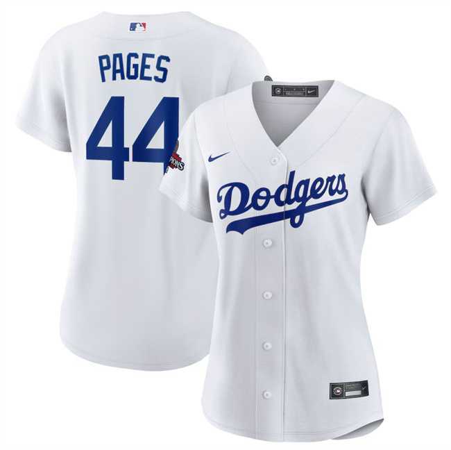 Women%27s Los Angeles Dodgers #44 Andy Pages White 2024 World Series Champions Cool Base Stitched Jersey Dzhi