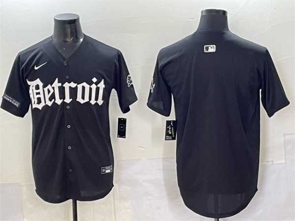 Men%27s Detroit Lions Blank Black %27Motor Gothic Edition%27 Vapor Premier Limited Stitched Baseball Jersey