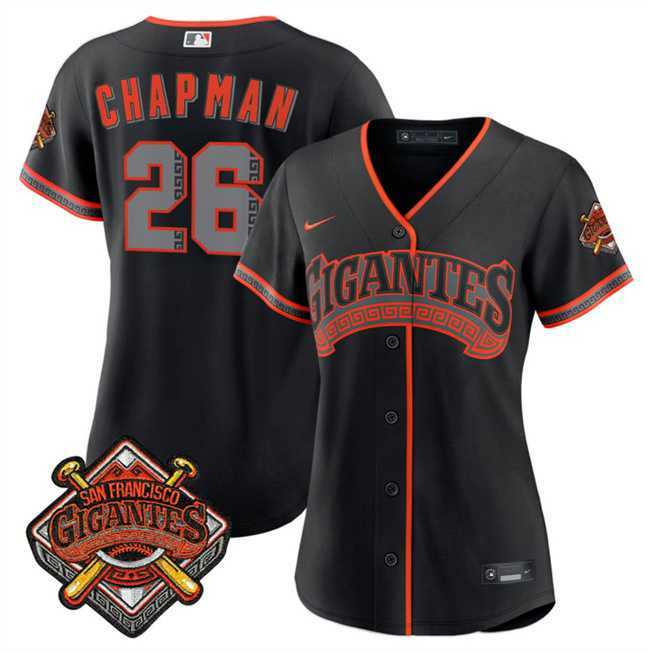 Women%27s San Francisco Giants #26 Matt Chapman Black 2026 Alternate Stadium Stitched Jersey Dzhi