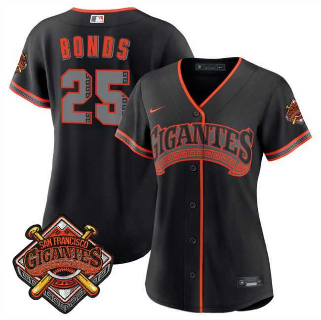 Women%27s San Francisco Giants #25 Barry Bonds Black 2026 Alternate Stadium Stitched Jersey Dzhi