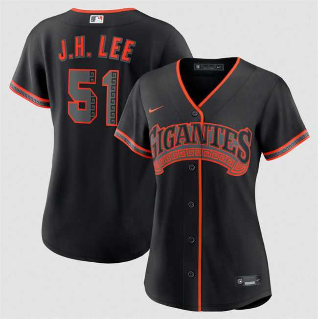 Women%27s San Francisco Giants #51 Jung Hoo Lee Black 2026 Alternate Stitched Jersey Dzhi