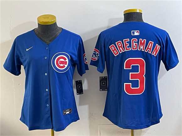 Women%27s Chicago Cubs #3 Alex Bregman Royal Vapor Limited Stitched Jersey
