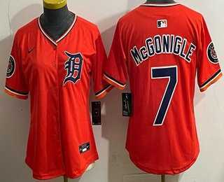 Women%27s Detroit Tigers #7 Kevin McGonigle Orange Limited Jersey